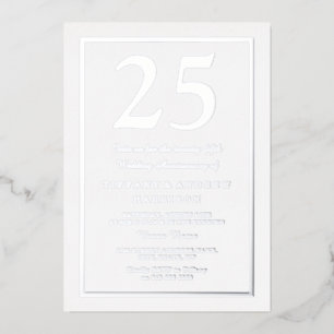 Invitation En Aluminium Frontière Argent 25e anniversaire Mariage Argent