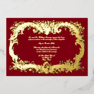 Invitation En Aluminium Frontière florale baroque Rococo