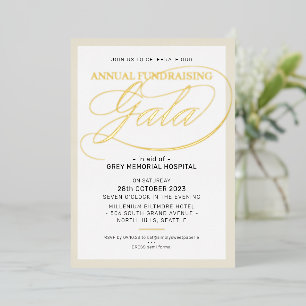 Invitation En Aluminium FUNDRAISING GALA élégante écriture d'événement crè