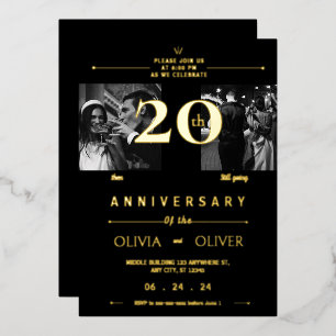 Invitation En Aluminium Funny 20ème anniversaire de Mariage alors et maint