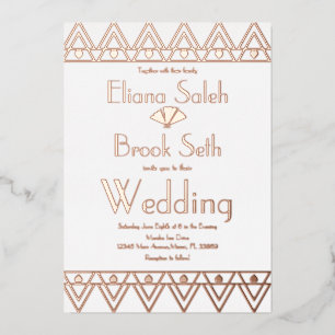 Invitation En Aluminium Gabsty Heart Bordure or Mariage Pressé