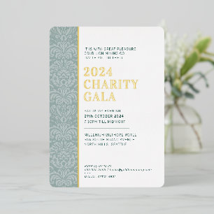 Invitation En Aluminium GALA BALL moderne élégant événement vert foncé or