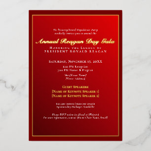 Invitation En Aluminium Gala de levée de fonds élégant en feuille d'or pou