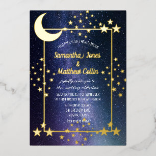 Invitation En Aluminium Galaxie céleste Cosmos Moon Sky Mariage d'huile d'