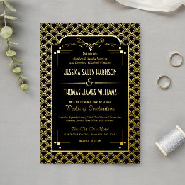 Invitation En Aluminium Gatsby Art déco des années 1920 vintage Mariage Re