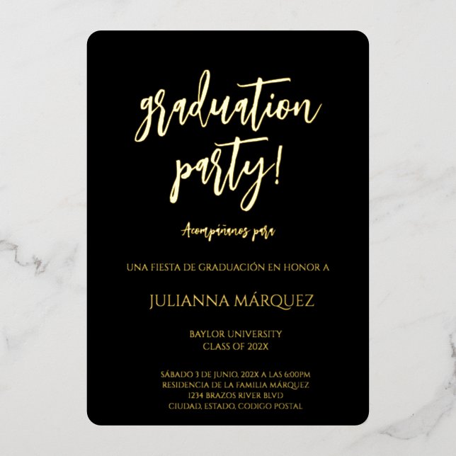 Invitation En Aluminium Generación 2025 invitación de graduación (Recto)