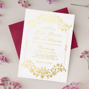 Invitation En Aluminium Géométrie Vintage Motif Classique Intriqué Mariage