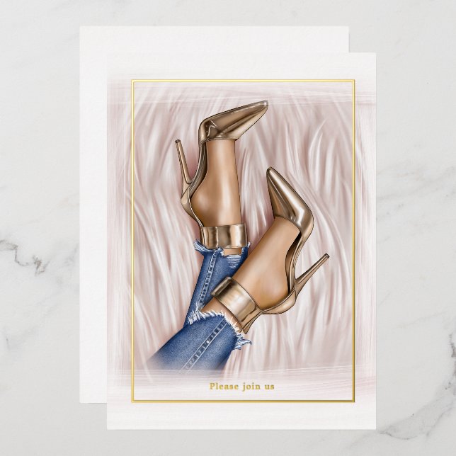 Invitation En Aluminium Glam Chic Fashion Show (Recto/Verso)