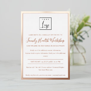 Invitation En Aluminium Glam Rose Gold Foil Your Logo Workshop Gala Event