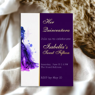 Invitation En Aluminium Glamour gothique pour Quinceañera