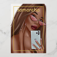 Gold Africaine Américaine femme anniversaire