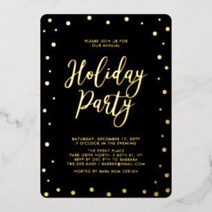 Invitation En Aluminium Gold & Black Modern Christmas