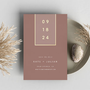 Invitation En Aluminium Gold Drop   Modern Minimal Foil Save the Date Card