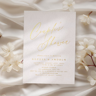 Invitation En Aluminium Gold élégant script moderne couple minimal