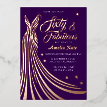 Gold Foil Gown 60e fête d'anniversaire Real
