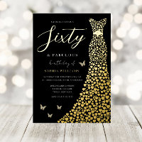 Gold Foil Heart Gown Noir 60e fête d'anniversaire