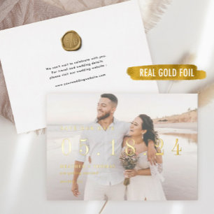 Invitation En Aluminium Gold Foil Mariage Unique Moderne Économisez Notre 