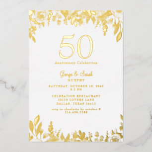 Invitation En Aluminium Gold Foil Nous faisons toujours Mariage Anniversai