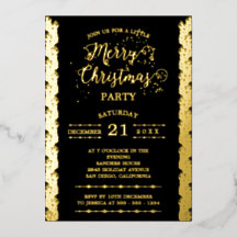 Gold Foil Sparkings Joyeux Noël Party Black