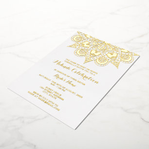 Invitation En Aluminium Gold Mandala Mehndi
