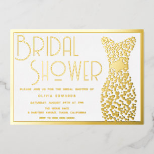 Invitation En Aluminium Gold Mariage Gown Elegant Fête des mariées