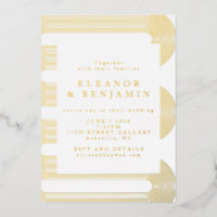 Gold Modern Abstrait Lines Mariage élégant