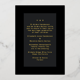 Invitation En Aluminium Gold sur le Mariage simple minimaliste moderne noi