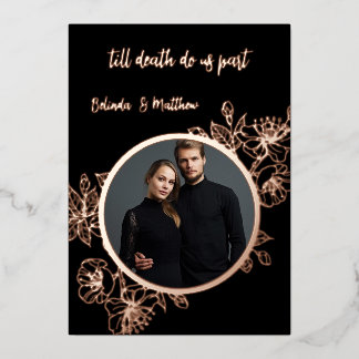 Invitation En Aluminium Goth Wedding Photo
