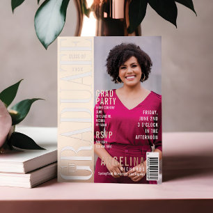 Invitation En Aluminium Graduate Fun Magazine tendance Couverture Grad Par