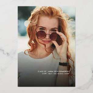 Invitation En Aluminium Graduation 2025 Graduate Party Photo Rose Gold