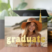 Graduation 4 Photo Retro Funky Gold Party