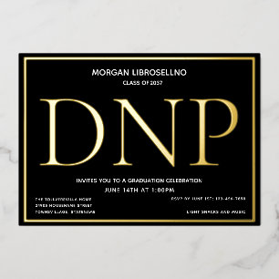 Invitation En Aluminium Graduation de l'or noir DNP