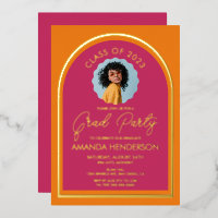 Graduation moderne de la photo rose et orange