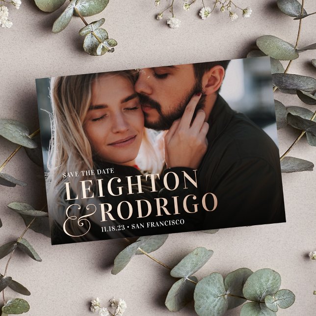 Invitation En Aluminium Grand moment | Photo Complète Enregistrer La Date (Créateur téléchargé)