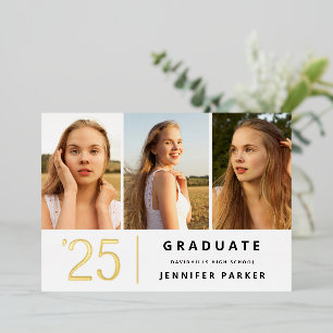 Invitation En Aluminium Gras Année 3 graduation photo