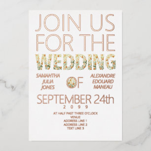 Invitation En Aluminium Gras Rustique moderne Boho Floral Mariage