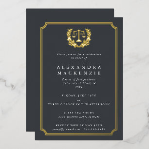 Invitation En Aluminium Grey JD Law School Graduation Party
