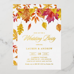 Invitation En Aluminium Guirlande de feuilles tombantes rustique pour mari
