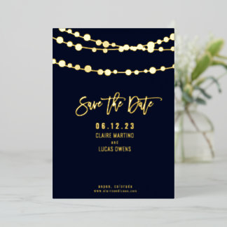 Invitation En Aluminium Guirlande Lumineuse en Papier Aluminium Save the D