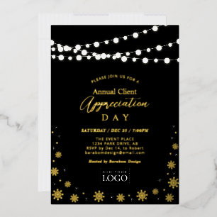 Invitation En Aluminium Guirlandes Lumineuses   Logo de la soirée d'appréc