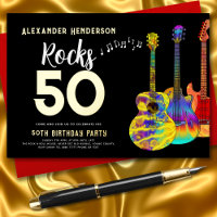 Guitare Rock and Roll 50e Anniversaire Or