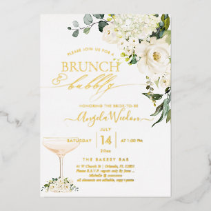 Invitation En Aluminium H2 Albâtre Rose Brunch Bubbly Real