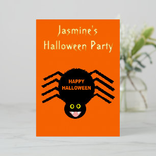 Invitation En Aluminium Halloween Black Spider Custom