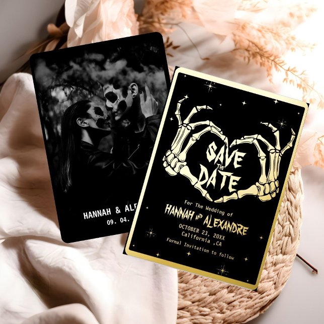 Invitation En Aluminium Halloween Dark Moody Mariage gothique Enregistrer  (Créateur téléchargé)