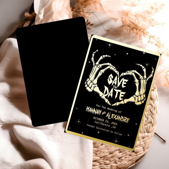 Invitation En Aluminium Halloween Dark Moody Mariage gothique Enregistrer  (Créateur téléchargé)