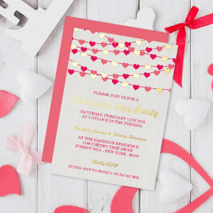 Invitation En Aluminium Hanging String Love Hearts Saint-Valentin