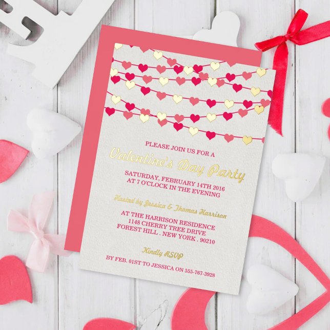 Invitation En Aluminium Hanging String Love Hearts Saint-Valentin (Créateur téléchargé)
