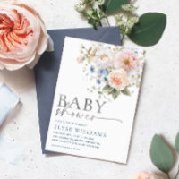 Hargrove Blue Floral Baby shower Argent