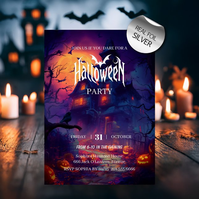 Invitation En Aluminium Haunted House Halloween Party (Créateur téléchargé)