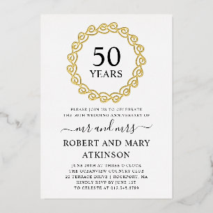 Invitation En Aluminium Heart Wreath 50e fête du Mariage